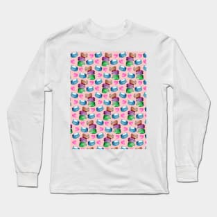 Sweet Macaron Dreams Watercolour Light Pink Background Long Sleeve T-Shirt